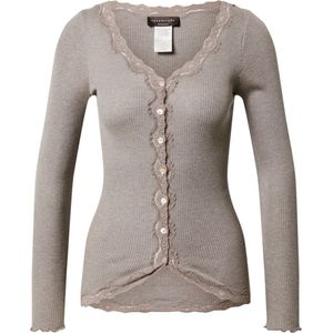 Rosemunde - RWBabette LS V-neck Regular Lace - Vest - Bruin Melange
