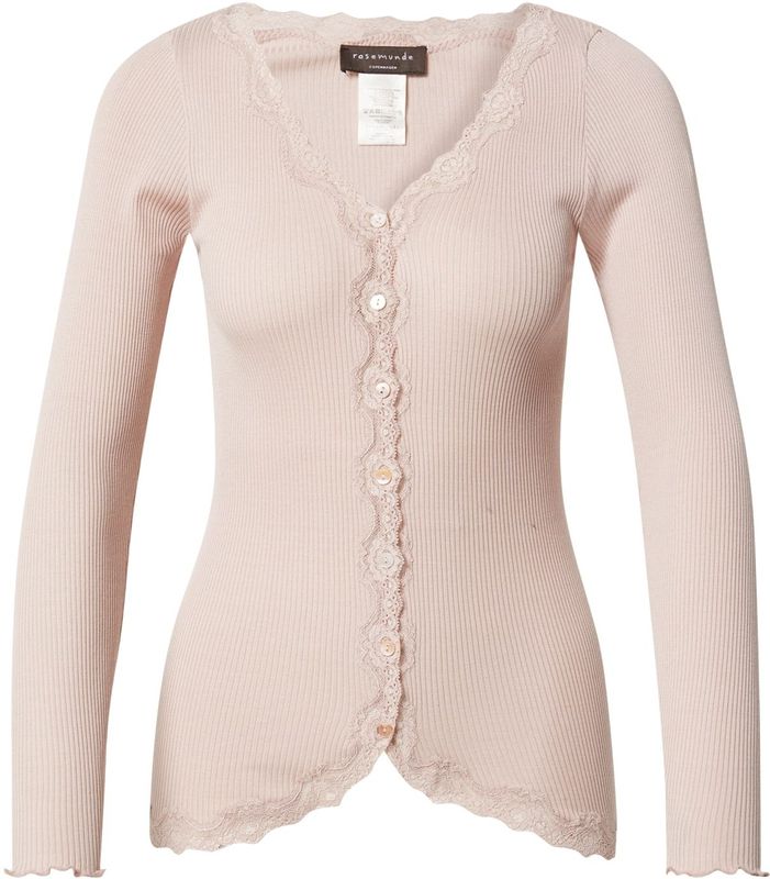 Rosemunde Ribgebreid Vest met Zijde Oudroze