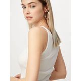 Blousetops - Irvory - 70% Zijde, 30% Katoen - Mouwloos, Aansluitend