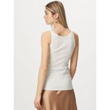 Blousetops - Irvory - 70% Zijde, 30% Katoen - Mouwloos, Aansluitend