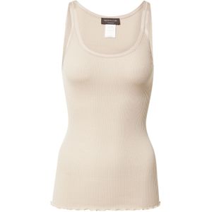 Blousetops - Cacao - 70% Zijde 30% Katoen - Mouwloos Aansluitend