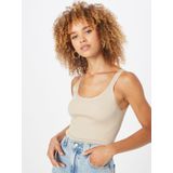 Blousetops - Cacao - 70% Zijde 30% Katoen - Mouwloos Aansluitend