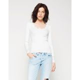 Blouse - New White - Vintage Kantafwerking - Lange Mouwen