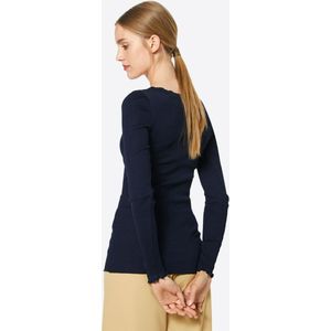 Longsleeve - Effen - Zijde - Geschulpte Zoom - Lange Mouw