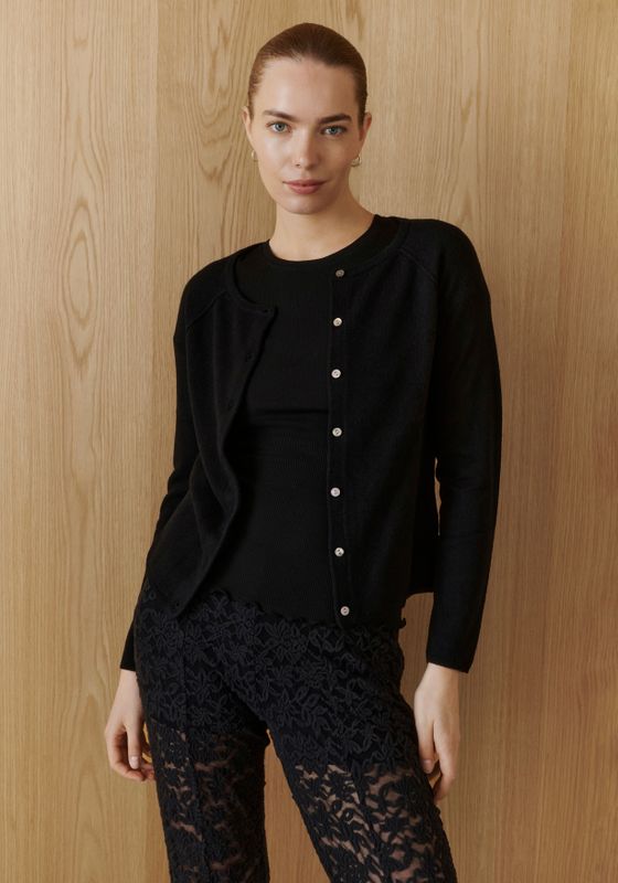 Rosemunde - Cardigan 1421 - Zwart - 70% Wol 30% Kasjmier