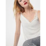 Blouseshirt - Effen - Jersey - V-hals - Mouwloos