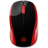 HP - Wireless Mouse 200 - Rood - Draadloos - Ergonomisch
