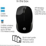 HP 200 Black Wireless Mouse muis Kantoor Ambidextrous RF Draadloos Optisch 1000 DPI