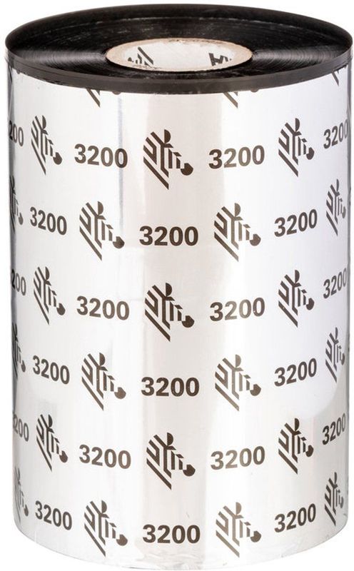 Zebra - 3200 - Etiketteringstape - Zwart - 110mmx300m