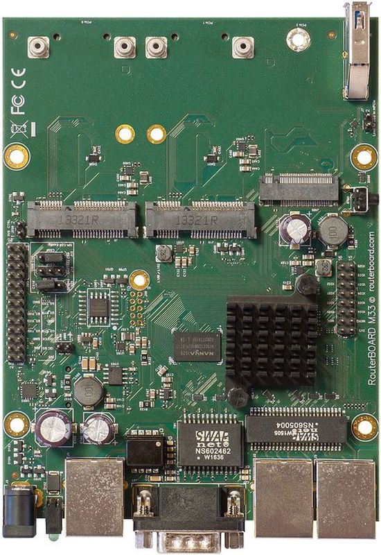 RouterBOARD RBM33G - Router - Zwart - 256 MB RAM - Dual-Core CPU