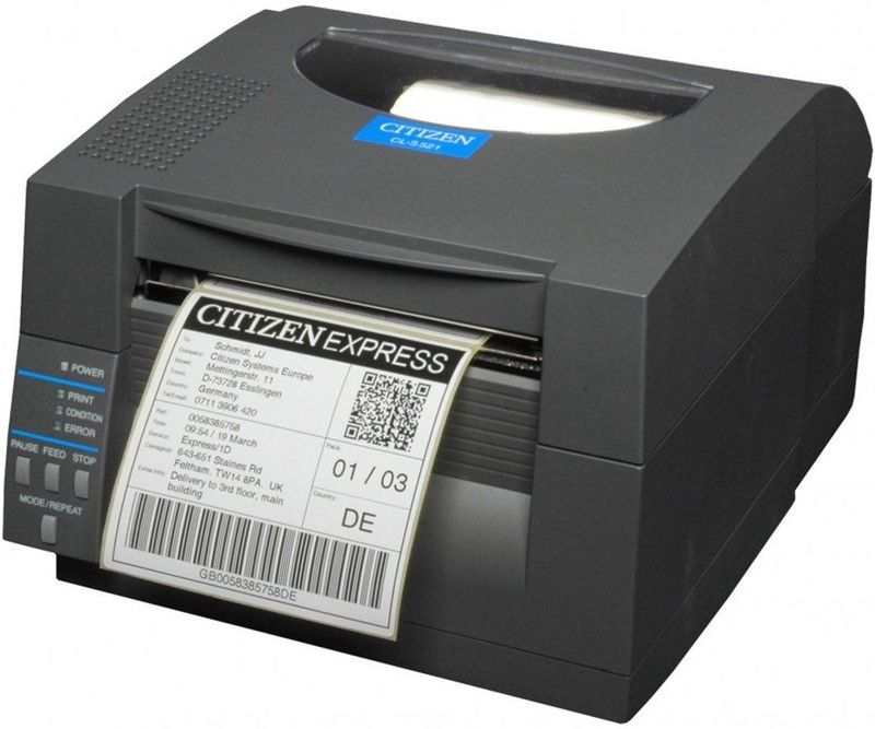 Citizen - CL-S521II - Labelprinter - Zwart - Bedraad - 203 x 203 DPI