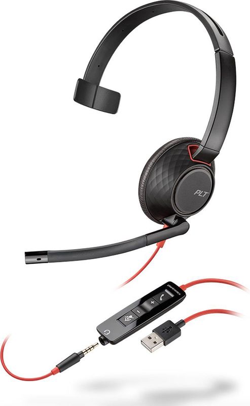 Poly - Blackwire 5210 - Kantoorheadset - Zwart - Bedraad - USB-A