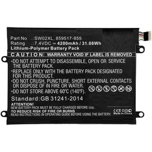 CoreParts - HP - Laptop Batterij - Zwart - 4200 mAh, 30Wh, Li-Pol, 7.4V