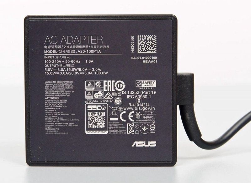 ASUS 0A001-01090100, USB-C 100 - 240 V, 50 - 60 Hz, 100 W, 5, 9 , 15 , 20 V