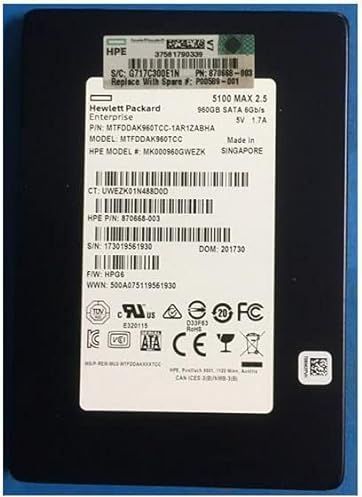 Hewlett Packard Enterprise 960GB SATA 6Gbps Small Form Factor SSD, P00589-001