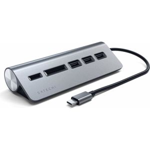 Satechi USB-C Aluminium Hub (USB-C, 5 ports), Docking station + USB-hub, Grijs