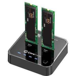 CoreParts MS-CLONER-SATA - Basisstation voor opslagstations - USB 3.2 Gen 2 (3.1 Gen 2) Type-C - zwart