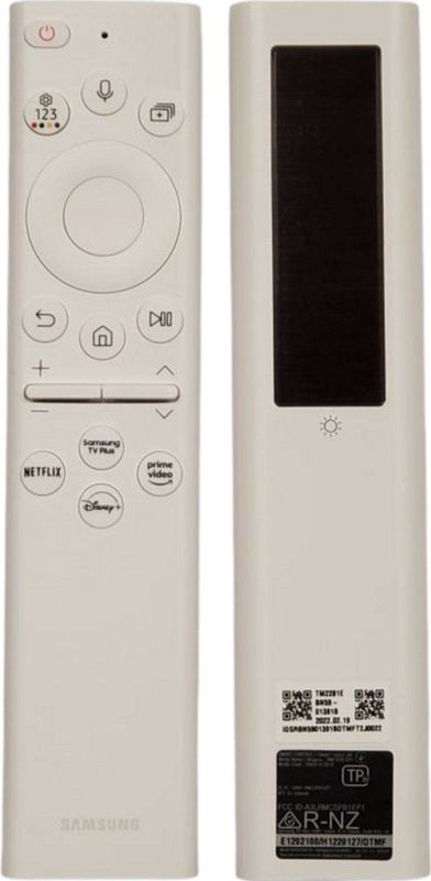 Originele Samsung BN59-01391B afstandsbediening - Wit - Oplaadbaar via USB-C of Zonlicht
