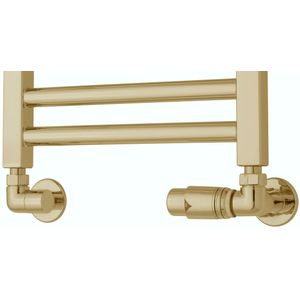 TVS Design - Aansluitset 220 - Haaks - Goud Gepolijst - Voor Radiator