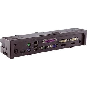 Dell E-Port Replicator Advanced W/ 130-Watt stroomadapter snoer (Docking Port, 5 ports), Docking station + USB-hub, Zwart