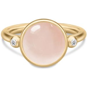 Julie Sandlau, Accessoires, Dames, Roze, 48 MM, Leer, Kleurrijke Kristal Gouden Ring