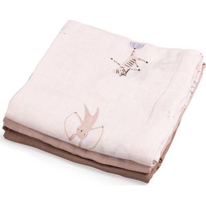 Sebra Hydrofiele Doek - 75x75 - 3-pack - Kleine tenen - Sebra - OneSize - Hydrofiele Doek