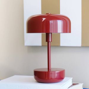 Haipot donkerrode LED oplaadbare tafellamp - Donkerrood