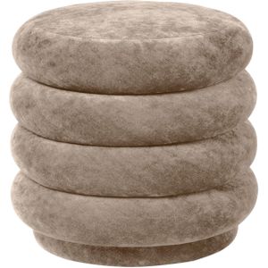 Ferm Living Rond Puf Faded Velvet Beige