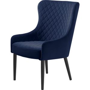 Fauteuil Velvet Blauw - Zithoogte 45cm - Zitdiepte 46cm - Stoel Ottowa - Giga Living