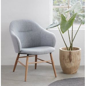 Fauteuil Teno Lichtgrijs - Giga Living - Eikenhout