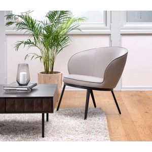 Fauteuil Gain Taupe Faux Leather - Giga Living Taupe - Stof/Metaal