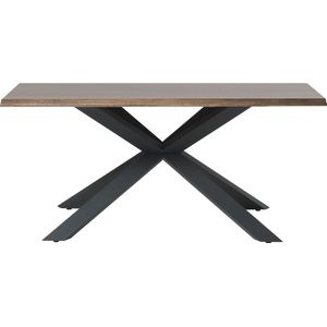 Eettafel Arno Smoked 90x160cm Fixed - Giga Living Bruin - Eikenhout/Metaal