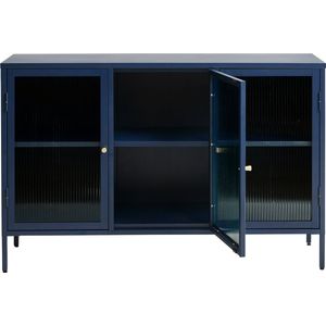 Giga Living - Bronco - Dressoir - Blauw - Metaal en Glas - 3-Deurs