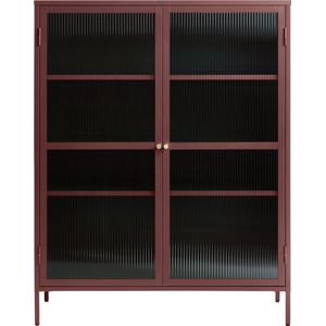 Vitrinekast Bronco Rood H140cm - Giga Living - Metaal