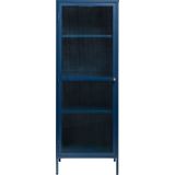 Vitrinekast Metaal Blauw - 58cm - 1-Deurs - Soft Closing - Kast Bronco - Giga Living