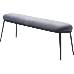 Bankje Gain 140 cm Steel Grijs Velvet - Giga Living