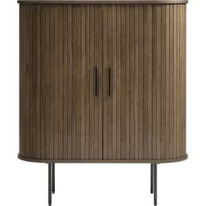 Kast Eikenhout Donkerbruin 2 Planken Schuifdeuren Kast Nola Giga Living