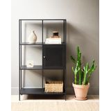 Boekenkast Malibu Zwart 1 Deur H135cm - Giga Living - Metaal