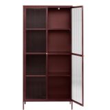 Vitrinekast Bronco Burgundy H190cm - Giga Living Burgundy - Metaal