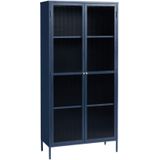 Vitrinekast Bronco Blauw H190cm - Giga Living - Metaal