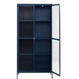 Vitrinekast Bronco Blauw H190cm - Giga Living - Metaal