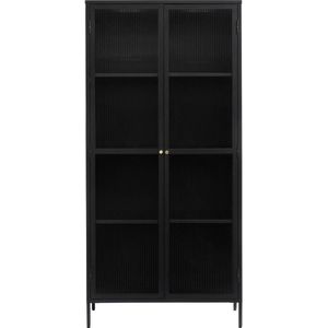 Vitrinekast Bronco Zwart H190cm - Giga Living - Metaal