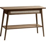 Sidetable Barrali Smoked Eiken 110cm - Giga Living Donkerbruin - Eikenhout/Rotan