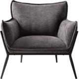 Fauteuil Calgary Stof Donkergrijs - Giga Living - Stof/Metaal