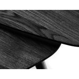 House Nordic - Salontafel Driehoekig - Zwart - Eikenhout - Set van 2