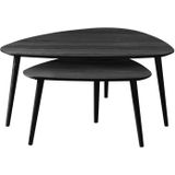 House Nordic - Salontafel Driehoekig - Zwart - Eikenhout - Set van 2
