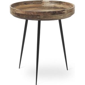 Mater Bowl table M - natural finish - steel legs D46cm / H52cm