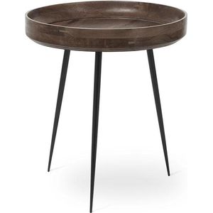 MATER Design BOWL TABLE (Medium) - Ronde bijzettafel van mangohout - Sirka grijs - Ø46 x h52cm