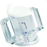 HandyCup met deksel - transparant met maatvoering