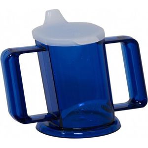 HandyCup met deksel - drinkbeker met 2 handgrepen - blauw - 200ml